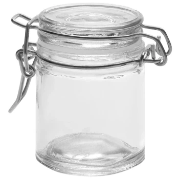 American Metalcraft HMMJ1 1.5 oz. Glass Miniature Hinged Apothecary Jar