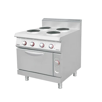 American Burner, Electric Commercial Cooker, 4 Hot Plates With Oven, 20.8 kW, Silver