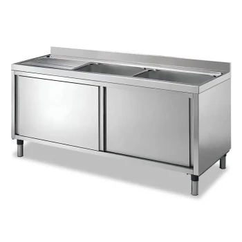 Arex, Drain Sink Unit, 2 Bowls, Right-Hand Drainboard, 140 cm Width, 70 cm Depth