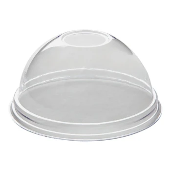 Eco-Products GreenStripe 12, 16, and 22 oz. PLA Compostable Dome Paper Cold Cup Lid with Hole - 1,000/Case