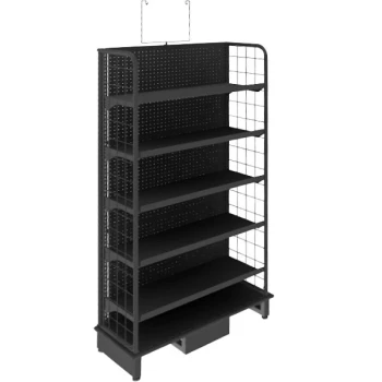 Marco Company 36" x 16" x 78" Single Refrigerator End Cap Merchandising Display with 5 Adjustable Shelves