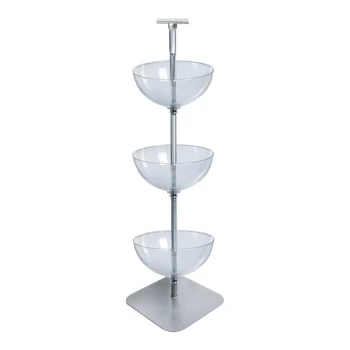 Azar Displays 16" 3-Tier Clear Polycarbonate Bowl Floor Display 751603