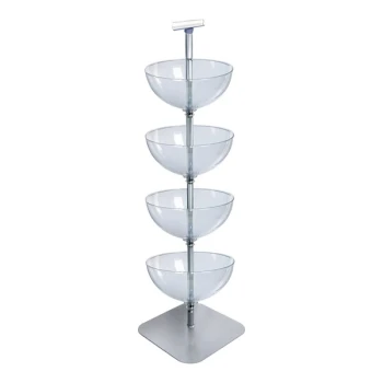 Azar Displays 16" 4-Tier Clear Polycarbonate Bowl Floor Display 751604