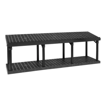 SPC Retail BM663301TT Benchmaster 66" x 24" x 33" Black Plastic Grid Tilt-Top Platform Display