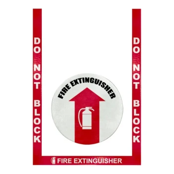 Superior Mark 24" x 36" Red / White Vinyl "Do Not Block Fire Extinguisher" Safety Floor Sign Kit