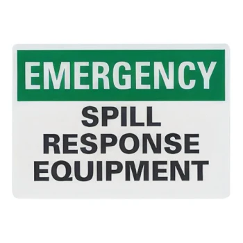 Lavex 14" x 10" Non-Reflective Adhesive Vinyl "Emergency / Spill Response Equipment" Safety Label
