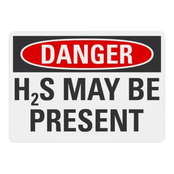 Lavex 14" x 10" Non-Reflective Adhesive Vinyl "Danger / H2S May Be Present" Safety Label
