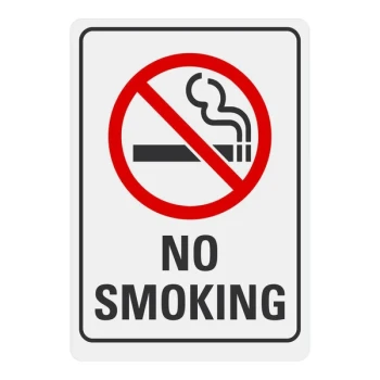 Lavex 14" x 10" Non-Reflective Adhesive Vinyl "No Smoking" Label With No-Smoking Symbol