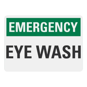 Lavex 10" x 7" Non-Reflective Aluminum "Emergency / Eye Wash" Safety Sign