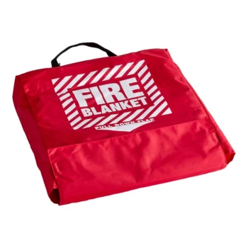 First Aid Only 21-650-001 62" x 84" Wool Fire Blanket with Red / White Nylon Hanging Pouch