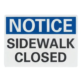 Lavex 14" x 10" Engineer-Grade Reflective Aluminum "Notice / Sidewalk Closed" Safety Sign