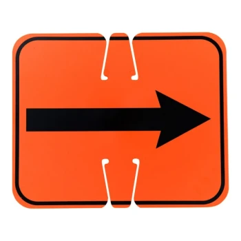 Cortina 13" x 10" Orange / Black Single-Sided Dual-Mount Reversible Arrow Cone Sign 03-550-2WA
