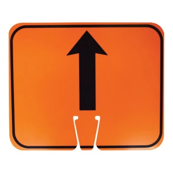 Cortina 13" x 10" Orange / Black Single-Sided Up Arrow Cone Sign 03-550-FWA