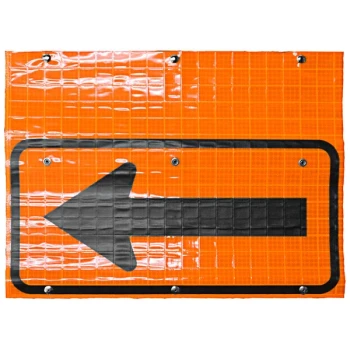 Cortina Superbright 24" x 12" Left Arrow Reflective Cone Bar Roll-Up Sign 07-900-1215
