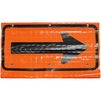 Cortina Superbright 24" x 12" Right Arrow Reflective Cone Bar Roll-Up Sign 07-900-1216