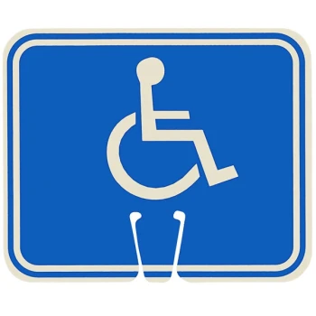 Cortina Blue / White Single-Sided "Handicap Parking Only" Cone Sign 03-550-H