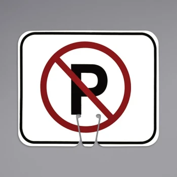 Cortina White / Red Single-Sided "No Parking" Cone Sign 03-550-NP