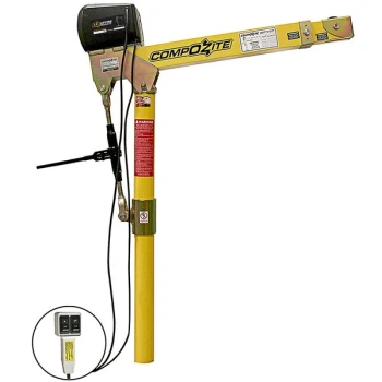 OZ Lifting Products Compozite Davit Crane with 115V AC Electric Winch OZ1200DAV-ACW - 1200 lb. Capacity