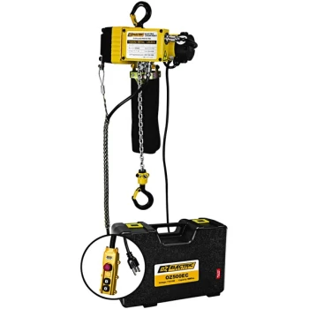 OZ Lifting Products 1/4 Ton Electric Chain Hoist with 20' Lift OZ500EC - 12.5 FPM, 115V