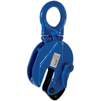 Vestil 13 3/4" x 2 1/2" x 6 7/8" Blue Steel Vertical Plate Clamp EPC-20 - 2,000 lb. Capacity