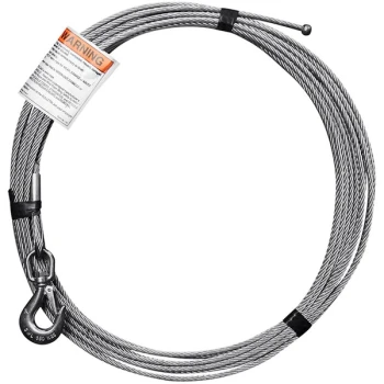OZ Lifting Products 1/4" x 15' Galvanized Steel Wire Rope Assembly OZGAL.25-15B for Manual Davit Crane