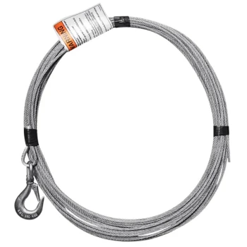 OZ Lifting Products 3/16" x 40' Galvanized Steel Wire Rope Assembly OZGAL.19-40 for Electric Davit Crane