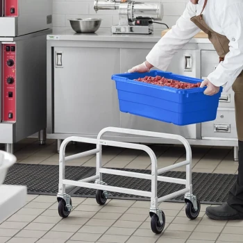 Regency Mobile Aluminum Lug Rack with Blue Meat Lug / Tote Box - Unassembled