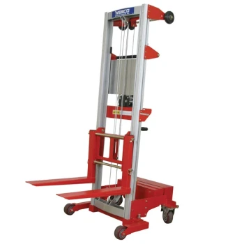 Wesco Industrial Products 500 lb. Counter-Balance Hand Winch Lift with 22 1/2" Forks, Straddle Base and 70" Lift Height 273517