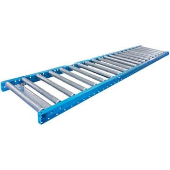 Lavex 24" x 120" Medium-Duty Gravity Conveyor with 1 15/16" Galvanized Steel Rollers and 6" Centers - 5340 lb. Capacity