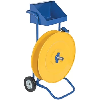Vestil Heavy-Duty Blue / Yellow Steel Strapping Cart STRAP-PS-HD
