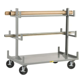 Little Giant 30" x 72" 3-Level Bar / Pipe Truck with 12 Cradles BRT-3072-8PHBK - 3600 lb. Capacity