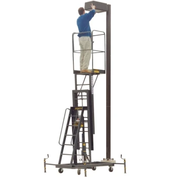 Ballymore BL-315 Single-Person Manually Propelled Maintenance Lift with 28" x 20" Standard Steel Platform and 42" Guard Rails - 300 lb., 21' Working Height