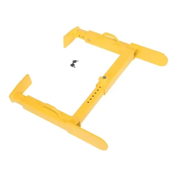 Vestil 9"-13" x 7 7/16"-11 7/16" Yellow Steel Adjustable Trailer Wheel Lock TWL-1223