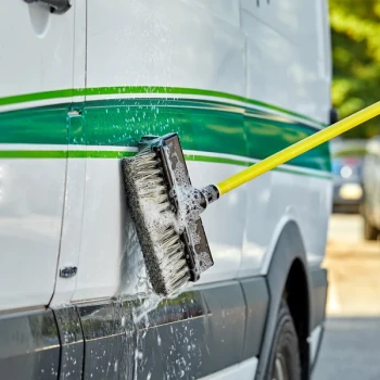 Carlisle 3649700 Flo-Pac Flo Thru 10" Flagged Dual Surface Vehicle and Wall Cleaning Brush