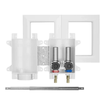 Sioux Chief 696-2313WR OxBox Rough-In Washing Machine Outlet Box with 2 MiniRester Water Hammer Arrestors - 1/2" PEX Expansion Connection