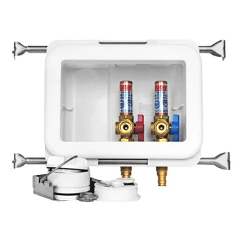 Oatey 38481 Quarter-Turn F1960 PEX Fire Rated Washing Machine Outlet Box with Hammer Arrestors