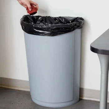 Rubbermaid® FG352000GRAY Untouchable 21 Gallon Gray Half Round Trash Can