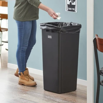 Lavex 23 Gallon Black Square Trash Can