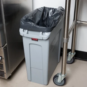 Rubbermaid® 1971258 Gray 64 Qt. / 16 Gallon Slim Jim Rectangular Trash Can