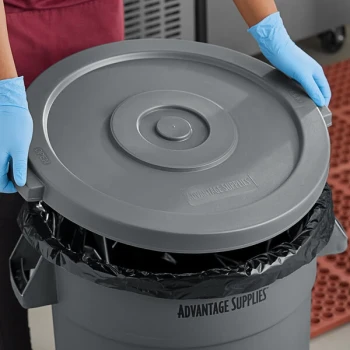 Advantage Supplies 20 Gallon Gray Round Commercial Trash Can Lid