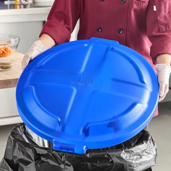 Lavex 32 Gallon Blue Round Dome Trash Can Lid