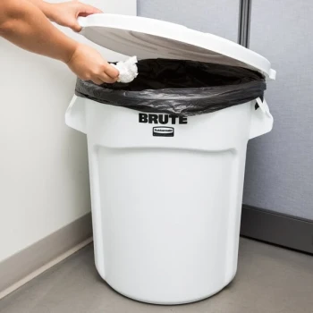 Rubbermaid® BRUTE 20 Gallon White Round Trash Can and Lid