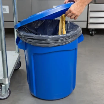 Rubbermaid® BRUTE 20 Gallon Blue Round Trash Can and Lid