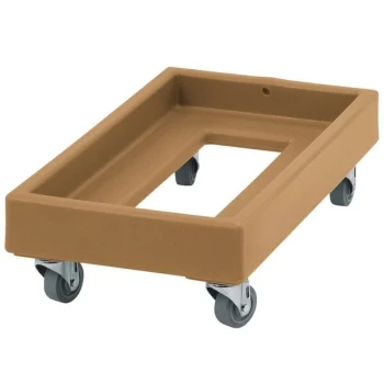 Cambro CD1327157 300 lb. Coffee Beige Camdolly Milk Crate Dolly