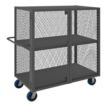 Durham Mfg 24" x 48" 14 Gauge Steel 2-Shelf Security Mesh Truck HTL-2448-DD-2-6PU-95