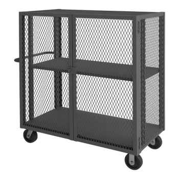Durham Mfg 24" x 48" 14 Gauge Steel Adjustable 2-Shelf Cage Truck HTL-2448-DD-1AS-95