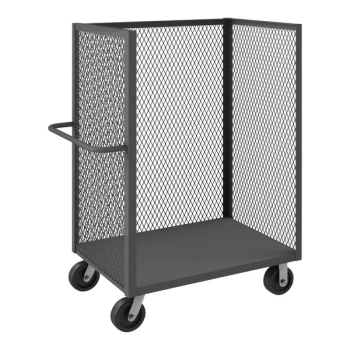 Durham Mfg 30" x 48" 14 Gauge Steel 3-Sided Mesh Truck with 6" Phenolic Casters - 2,000 lb. Capacity 3ST-EX3048-95