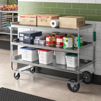 Regency 22" x 54" 3-Shelf 18 Gauge 430 Stainless Steel Utility Cart