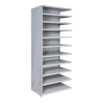 Hallowell MedSafe Hi-Tech 36" x 12" x 87" Light Gray Antimicrobial Steel Closed 11-Shelf Medium-Duty Shelving Add-On A452C-12PL-AM