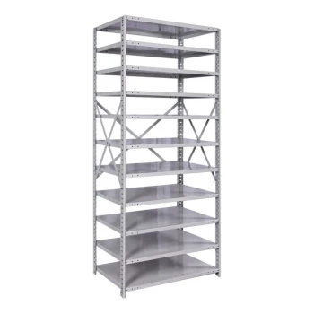 Hallowell MedSafe Hi-Tech 36" x 18" x 87" Antimicrobial Steel Open 11-Shelf Medium-Duty Shelving Starter 451C-18PL-AM